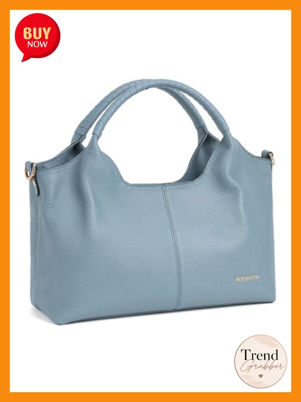 Genuine Leather Satchel Handbag with Adjustable Strap